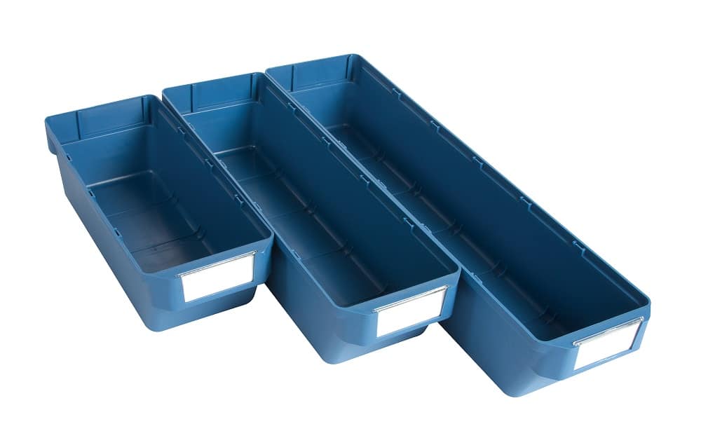 Blue shelf bin set of 3 sizes
